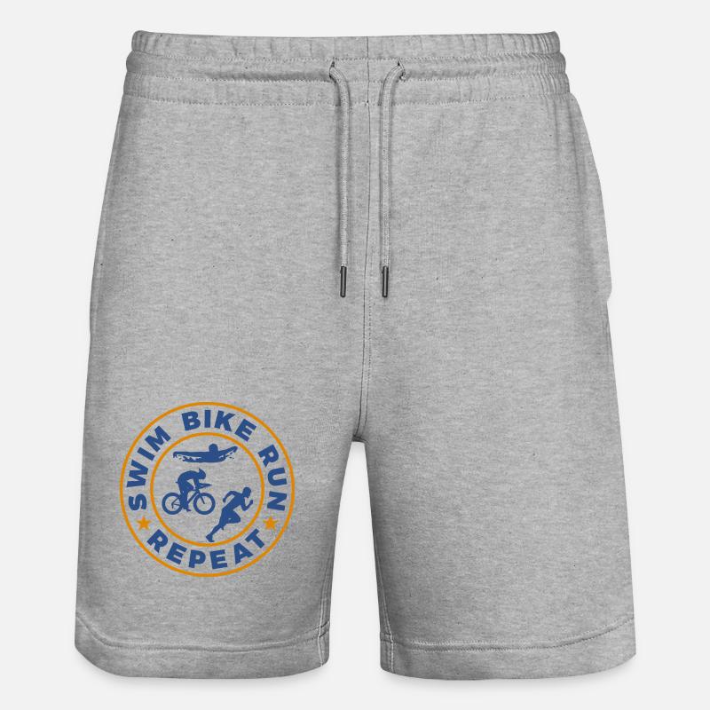 Natation Cyclisme Course à pied Répétition - Short de jogging bio TRAINER Stanley/Stella unisexe - gris chiné