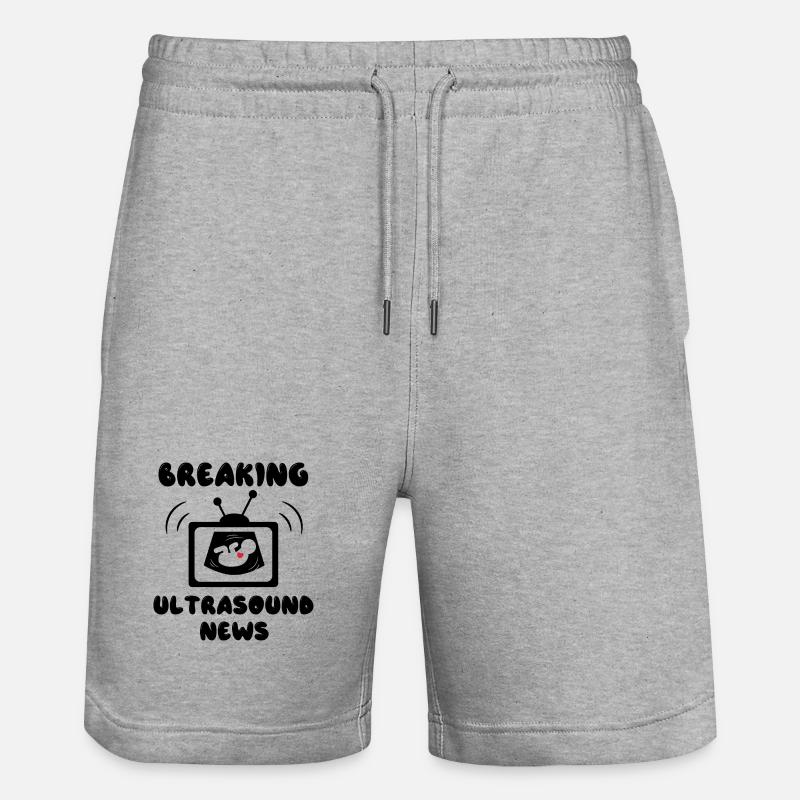 Déclaration de grossesse de bébé cardiaque - Short de jogging bio TRAINER Stanley/Stella unisexe - gris chiné