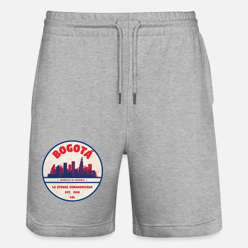 Emblème rétro de Bogotá Skyline - Short de jogging bio TRAINER Stanley/Stella unisexe - gris chiné