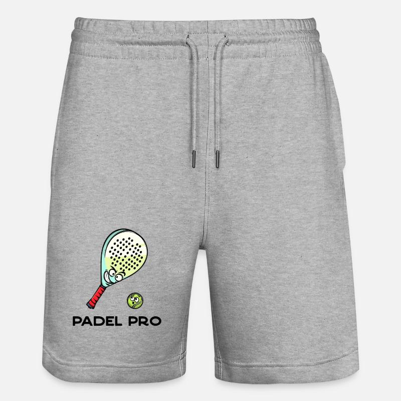 Rückschlag Statement Schläger Ball Statement Padel - Stanley/Stella Unisex Bio Joggingshorts Trainer  - Grau meliert