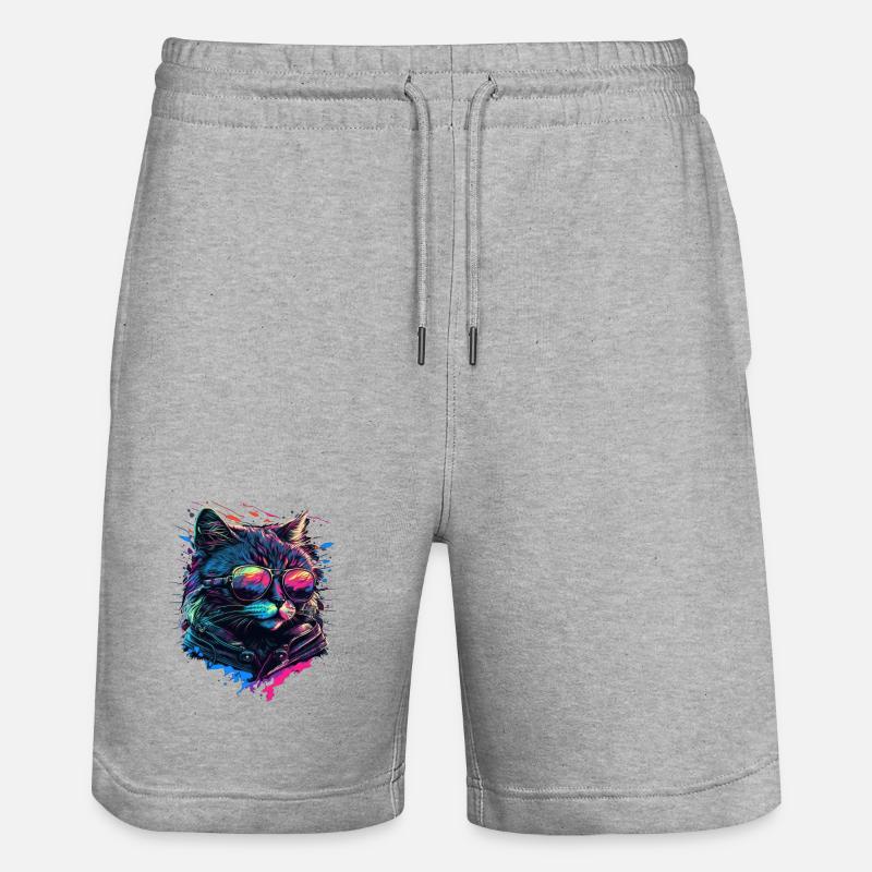 Chat cool - Short de jogging bio TRAINER Stanley/Stella unisexe - gris chiné