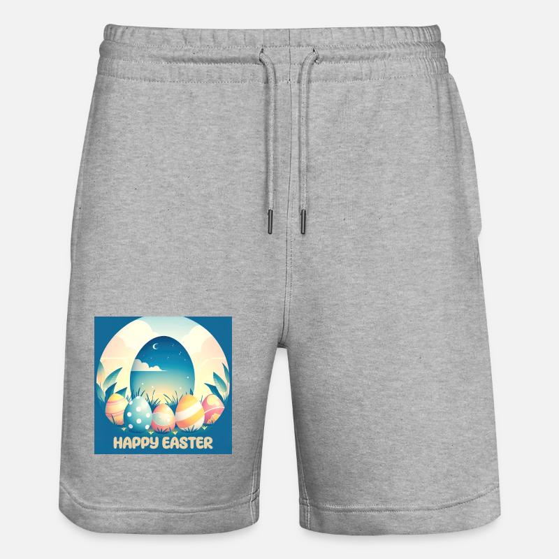 Joyeuses Pâques, oeuf de Pâques - Short de jogging bio TRAINER Stanley/Stella unisexe - gris chiné