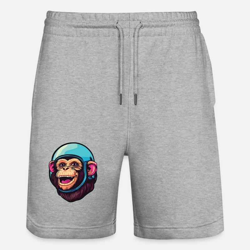 Singe de l’espace - Short de jogging bio TRAINER Stanley/Stella unisexe - gris chiné