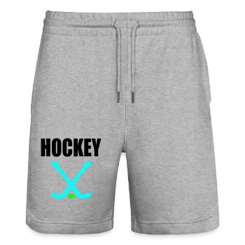BALL SPORT HOCKEY - FIELD HOCKEY - Stanley/Stella Trainer Unisex Organic Jogging Shorts - heather grey - Front - Nik (191cm) & Marisol (170cm)