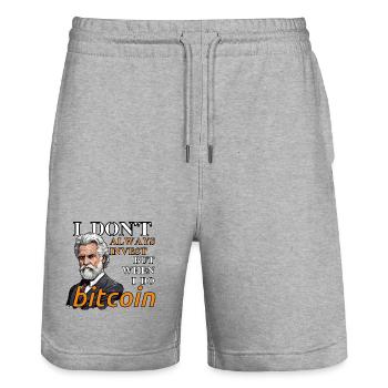 Graphique Bitcoin | Crypto Dicton | Crypto Merch - Short de jogging bio TRAINER Stanley/Stella unisexe - gris chiné - Devant - Nik (191cm) & Marisol (170cm)