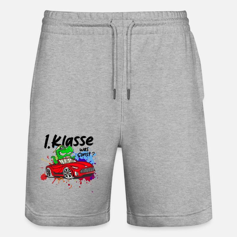 Schulkind Einschulung 2026 1. Klasse Geschenk - Stanley/Stella Unisex Bio Joggingshorts Trainer  - Grau meliert