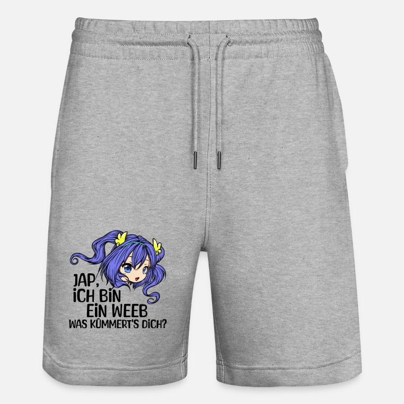 Comic Mädchen Anime Mangastyle Manga Statement - Stanley/Stella Unisex Bio Joggingshorts Trainer  - Grau meliert