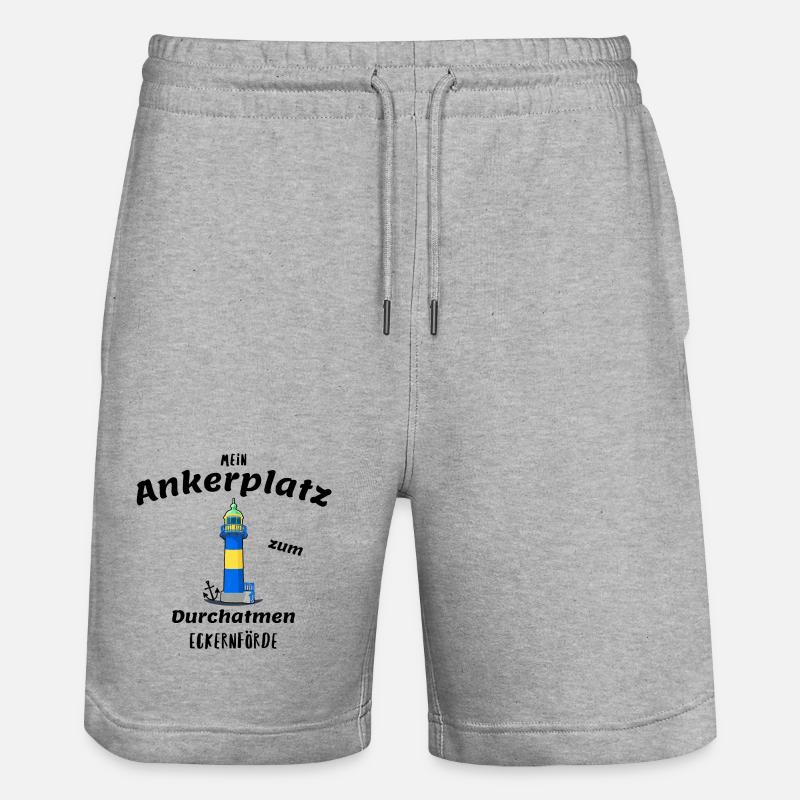 Alter Leuchtturm Eckernförde, Ankerplatz - Stanley/Stella Unisex Bio Joggingshorts Trainer  - Grau meliert