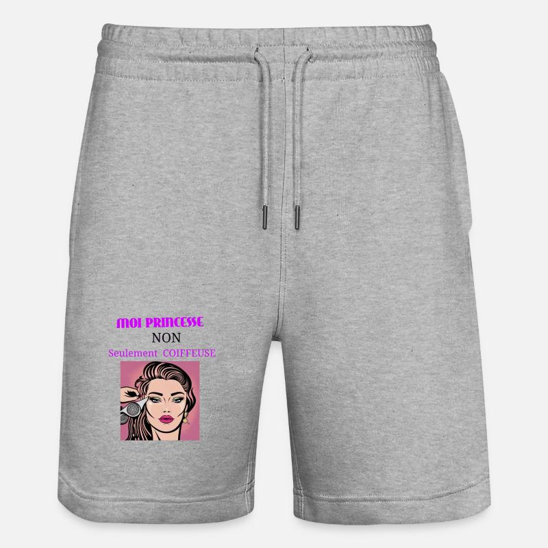 Moi princesse non seulement coiffeuse - Short de jogging bio TRAINER Stanley/Stella unisexe - gris chiné