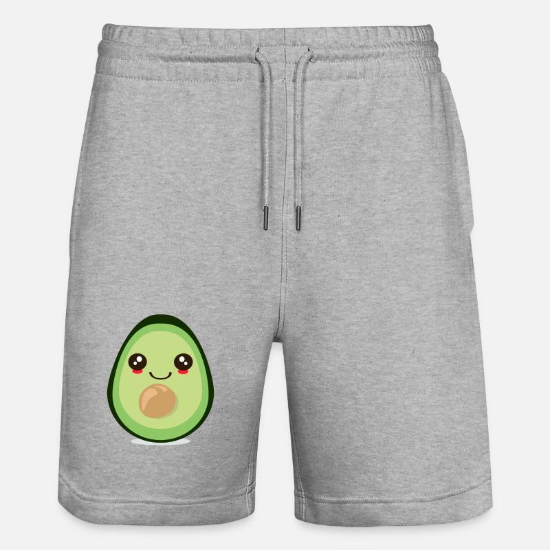 MIGNON FRUIT D’AVOCAT KAWAII - Short de jogging bio TRAINER Stanley/Stella unisexe - gris chiné