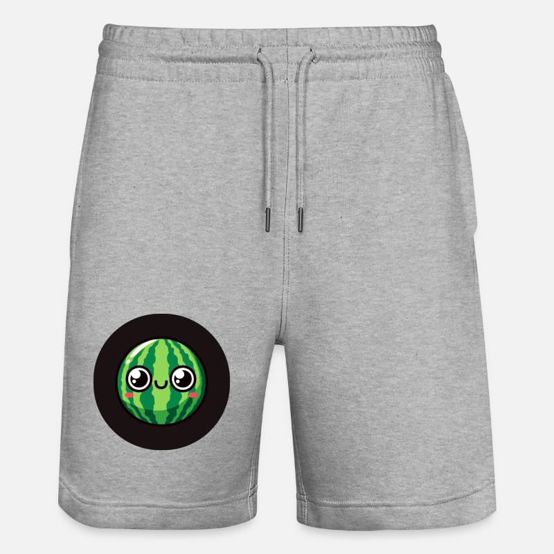 Pastèque sucrée avec des yeux - Short de jogging bio TRAINER Stanley/Stella unisexe - gris chiné