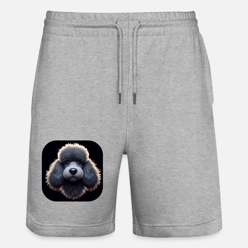 Caniche dans le style d’animation - Short de jogging bio TRAINER Stanley/Stella unisexe - gris chiné