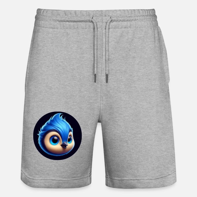 Comic Bird Bleu Bleu - Short de jogging bio TRAINER Stanley/Stella unisexe - gris chiné