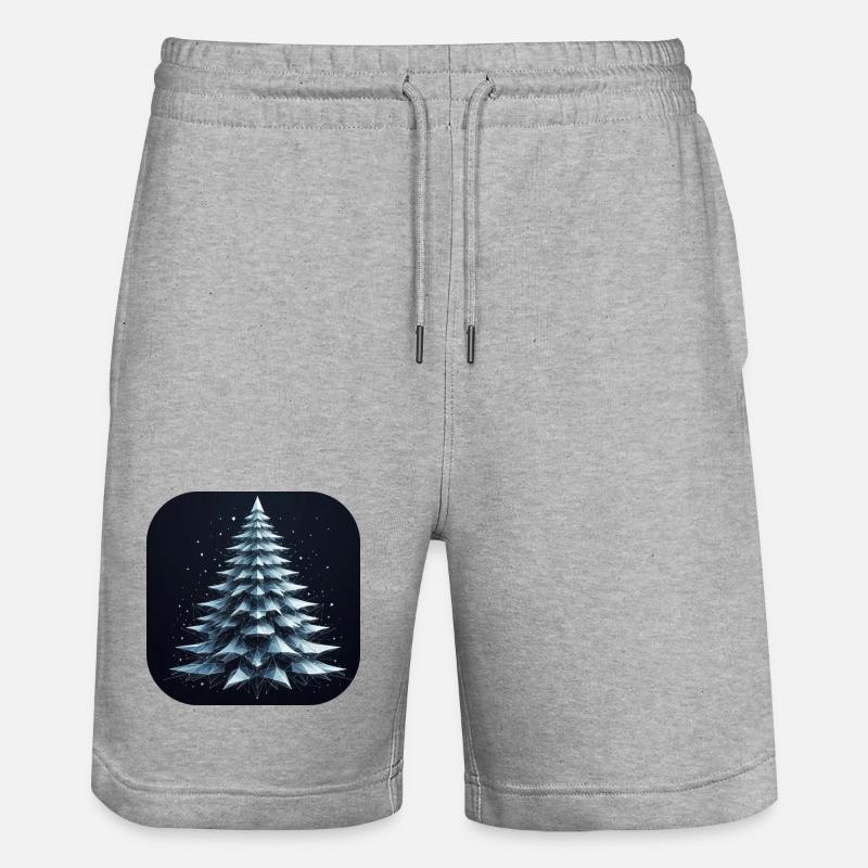Arbre de Noël Sapin Polygones Vert - Short de jogging bio TRAINER Stanley/Stella unisexe - gris chiné