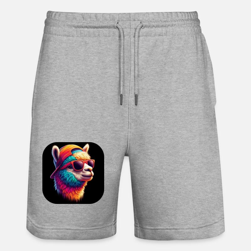 Lama Alpaga Multicolore Lunettes Cap - Short de jogging bio TRAINER Stanley/Stella unisexe - gris chiné