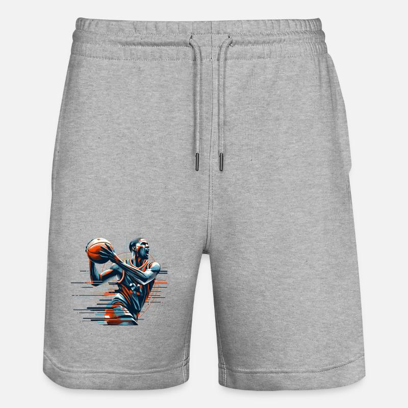 Cadeau dynamique de basket-ball - Short de jogging bio TRAINER Stanley/Stella unisexe - gris chiné
