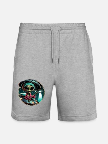 Alien detective in UFO light - Stanley/Stella Trainer Unisex Organic Jogging Shorts - heather grey