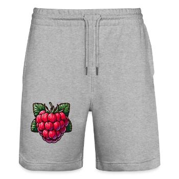 Himbeere - Stanley/Stella Unisex Bio Joggingshorts Trainer  - Grau meliert - Vorne - Nik (191cm) & Marisol (170cm)