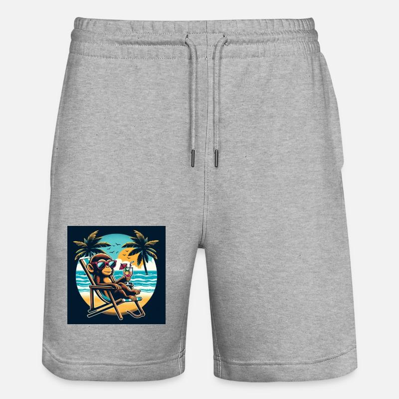 Singe de plage - Short de jogging bio TRAINER Stanley/Stella unisexe - gris chiné