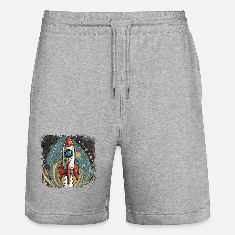 Fusée au design élégant - Short de jogging bio TRAINER Stanley/Stella unisexe - gris chiné