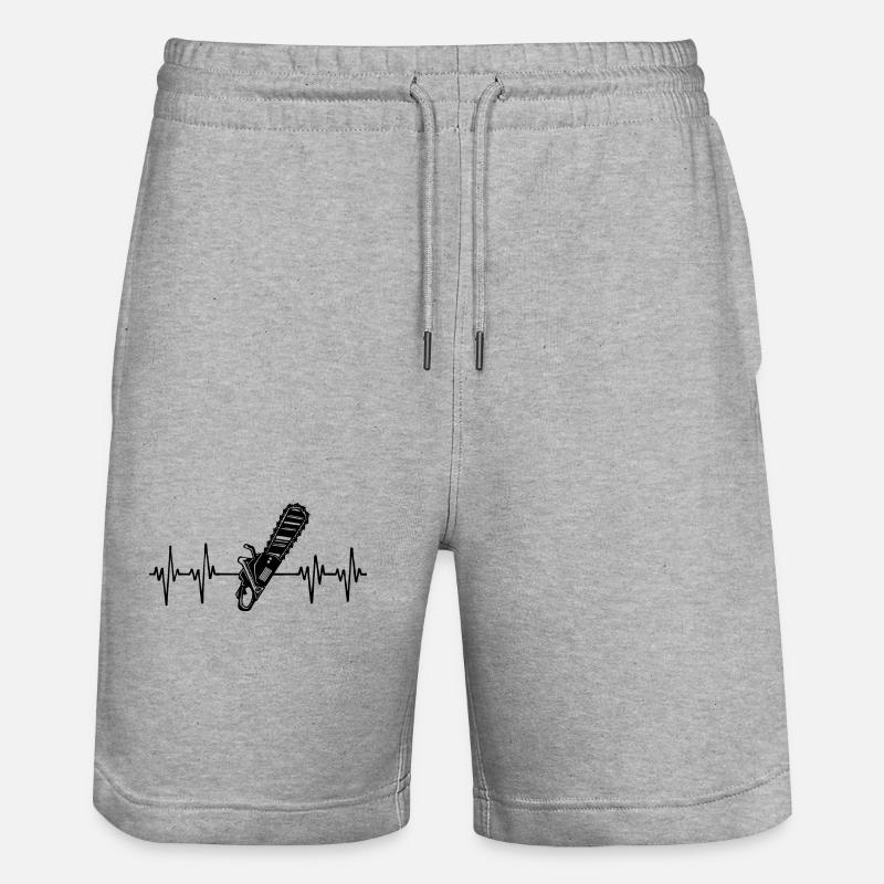 Scie bûcheron tronçonneuse menuiserie menuiserie - Short de jogging bio TRAINER Stanley/Stella unisexe - gris chiné