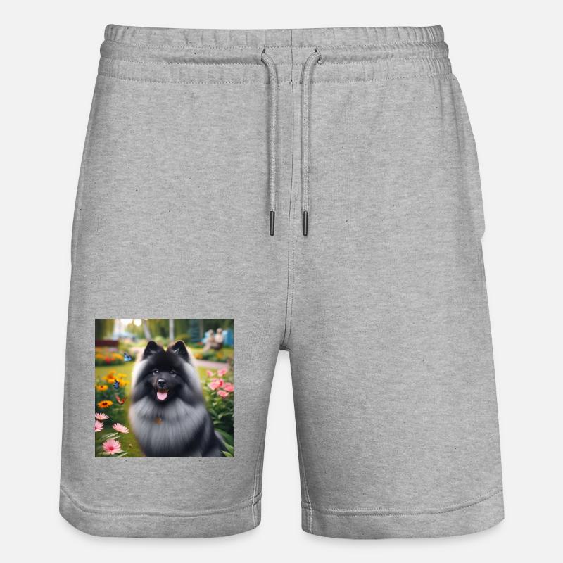 Wolspitz Keeshond - Pantaloncini da jogger ecologici unisex Trainer di Stanley/Stella - grigio melange