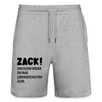 GEBURTSTAG - ÄLTER WERDEN - Stanley/Stella Unisex Bio Joggingshorts Trainer  - Grau meliert - Vorne - Nik (191cm) & Marisol (170cm)