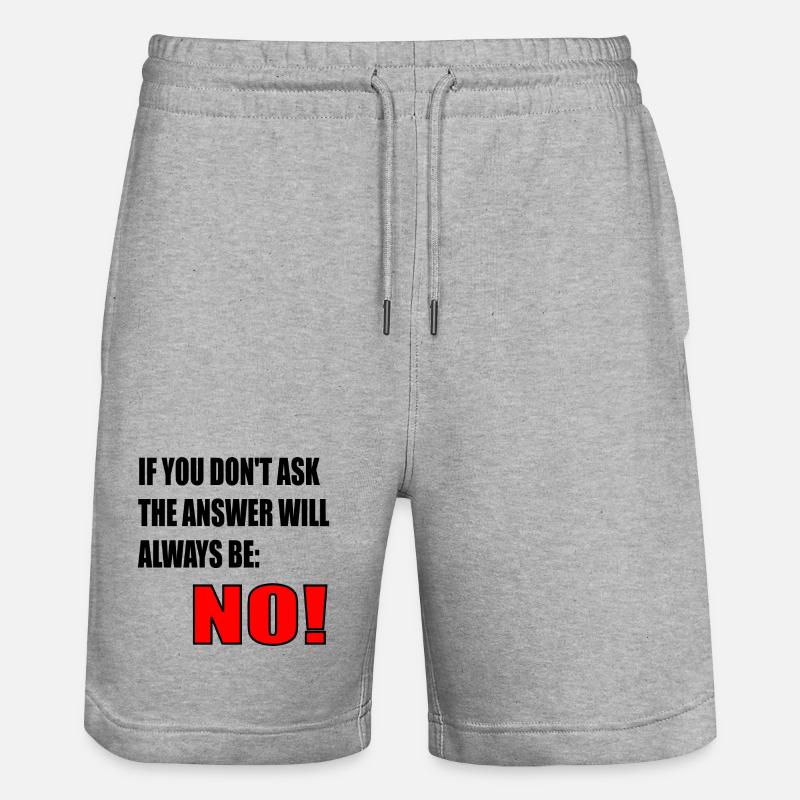 CITATION DE COURAGE - RÉPONSE NON - Short de jogging bio TRAINER Stanley/Stella unisexe - gris chiné