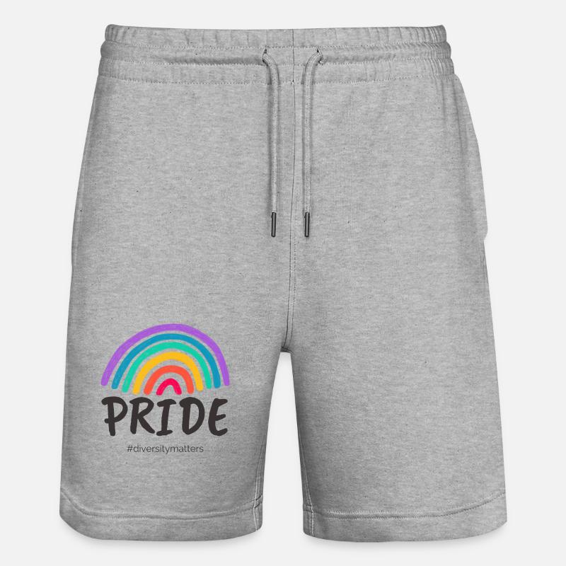 Pride noir - #diversitymatters - Short de jogging bio TRAINER Stanley/Stella unisexe - gris chiné