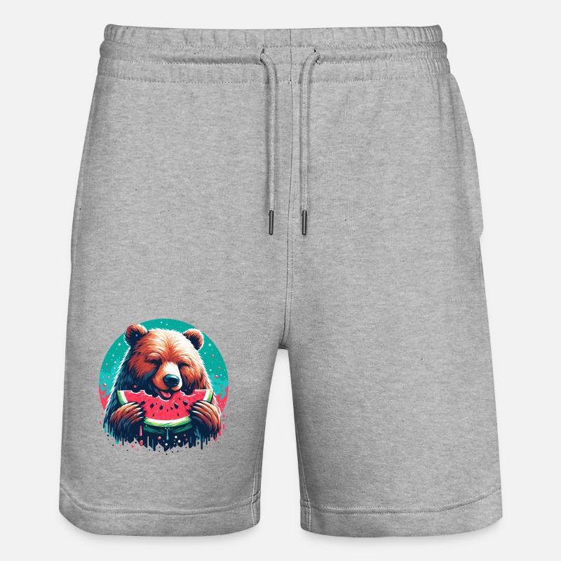 Pastèque ours cadeau délicieux - Short de jogging bio TRAINER Stanley/Stella unisexe - gris chiné