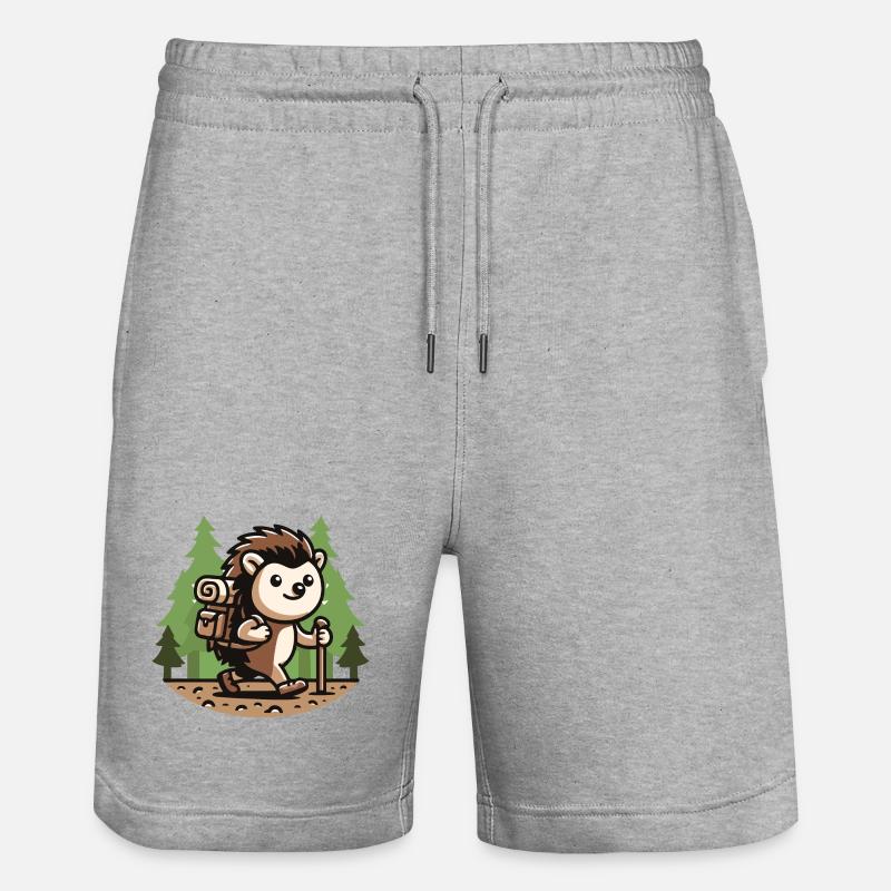 Trail Trekker : Le hérisson de randonnée - Short de jogging bio TRAINER Stanley/Stella unisexe - gris chiné