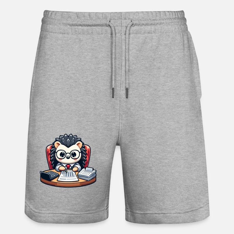 Hérisson comptable : la bestiole calculatrice - Short de jogging bio TRAINER Stanley/Stella unisexe - gris chiné