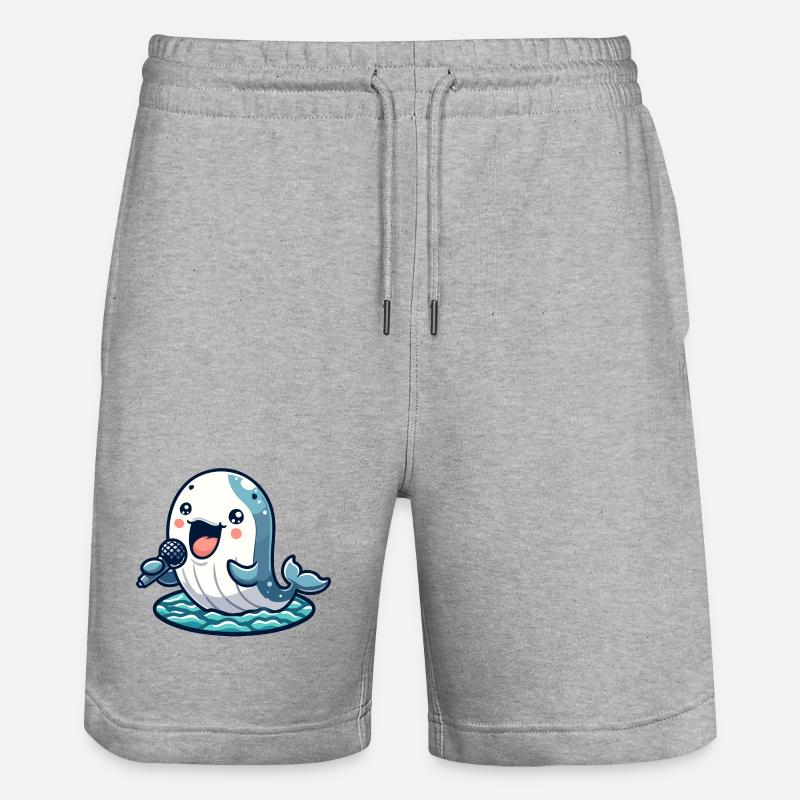 Melody Whale : le crooner aquatique - Short de jogging bio TRAINER Stanley/Stella unisexe - gris chiné
