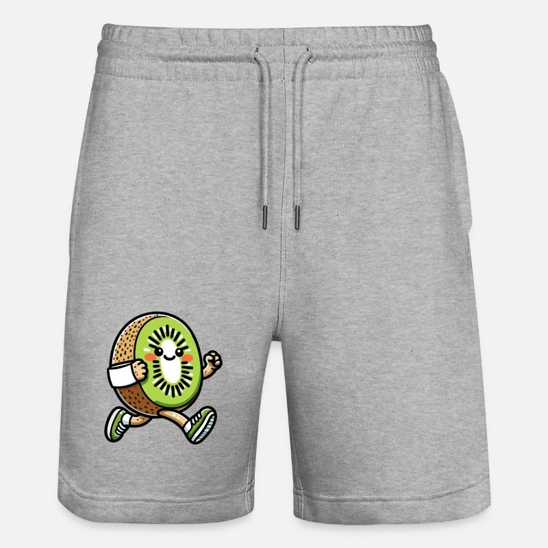 Kiwi Kicker : la tranche rapide - Short de jogging bio TRAINER Stanley/Stella unisexe - gris chiné