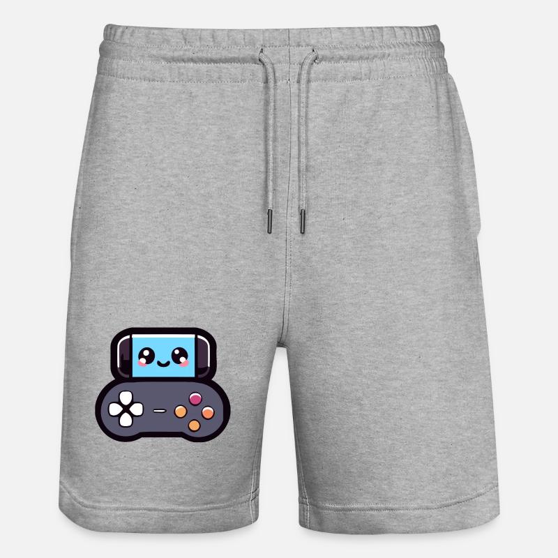 Game Buddy: Das fröhliche Joypad - Stanley/Stella Unisex Bio Joggingshorts Trainer - Grau meliert