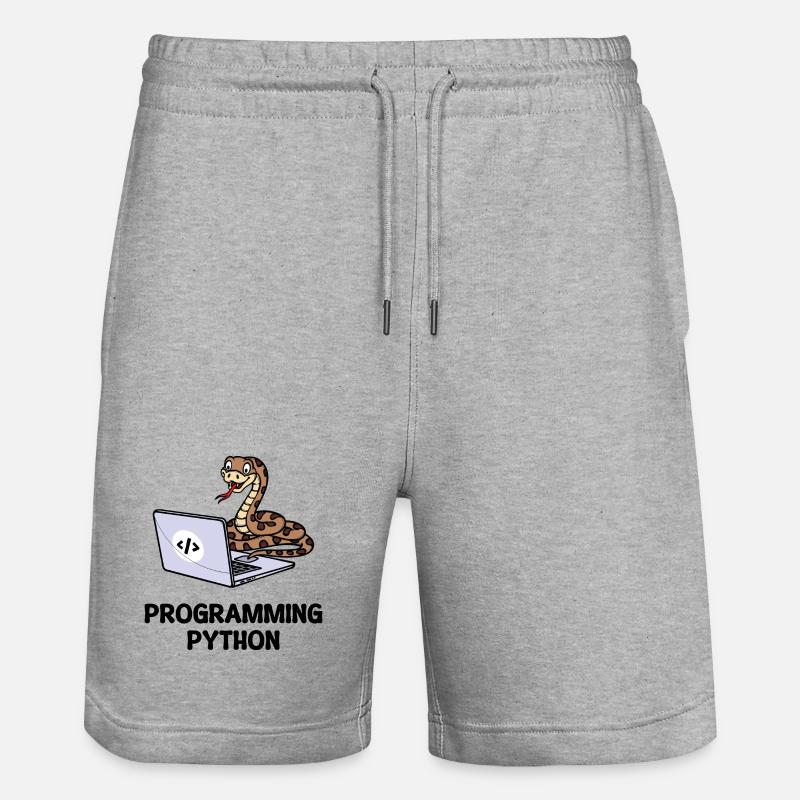 Developer Funny Sayings Programmer Computer - Stanley/Stella Trainer Unisex Organic Jogging Shorts - heather grey