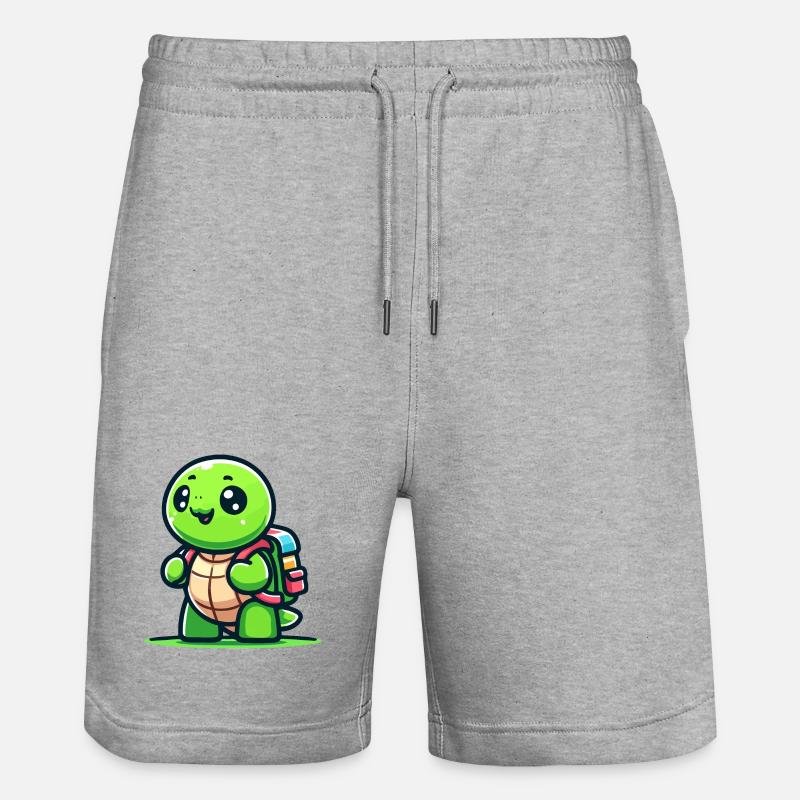 Trailblazer Turtle: Der Entdecker - Stanley/Stella Unisex Bio Joggingshorts Trainer  - Grau meliert