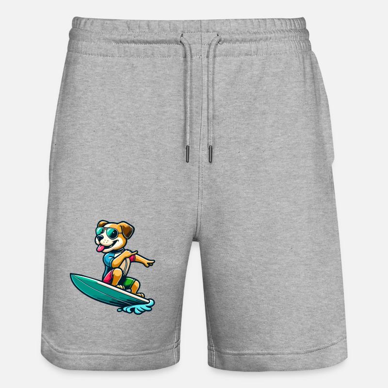 Copain de surf des vagues - Short de jogging bio TRAINER Stanley/Stella unisexe - gris chiné