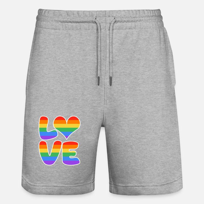 Conception de cœurs arc-en-ciel - Short de jogging bio TRAINER Stanley/Stella unisexe - gris chiné