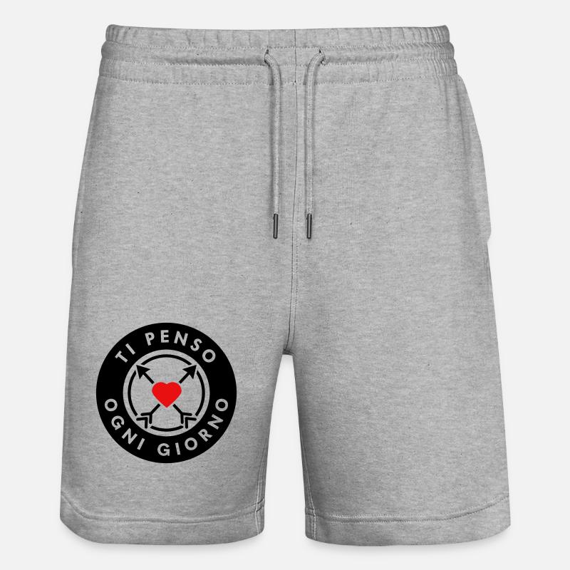 TI PENSO OGNI GIORNO - Short de jogging bio TRAINER Stanley/Stella unisexe - gris chiné