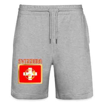 Schweizer Italienischer Fußball - Stanley/Stella Unisex Bio Joggingshorts Trainer  - Grau meliert - Vorne - Nik (191cm) & Marisol (170cm)