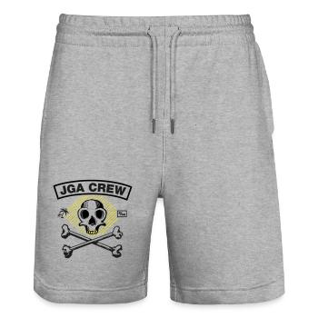 JGA Crew - Skull and Bones - Stanley/Stella Unisex Bio Joggingshorts Trainer  - Grau meliert - Vorne - Nik (191cm) & Marisol (170cm)