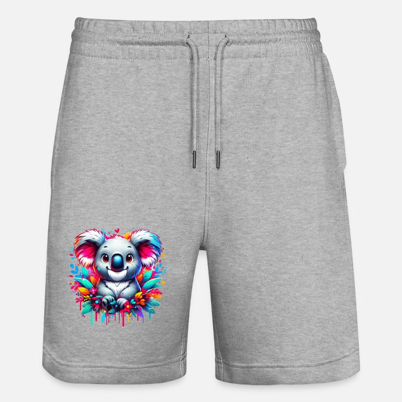 Koala - Stanley/Stella Unisex Bio Joggingshorts Trainer  - Grau meliert