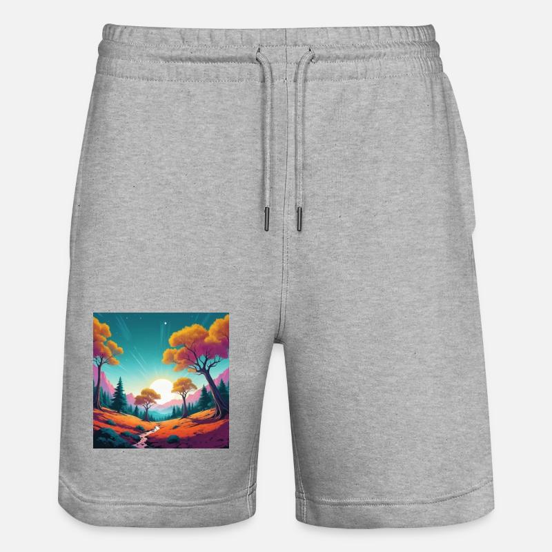 Coucher de soleil - Short de jogging bio TRAINER Stanley/Stella unisexe - gris chiné