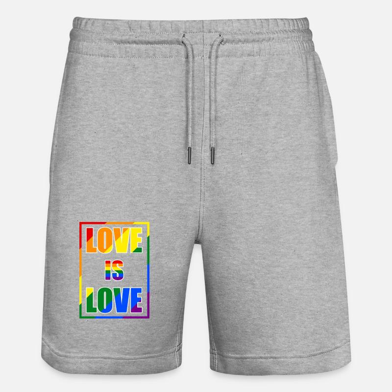 Liebe ist Liebe Pride Statement - Stanley/Stella Unisex Bio Joggingshorts Trainer  - Grau meliert