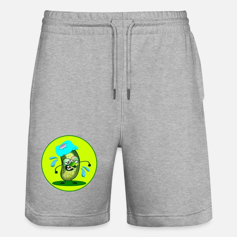 SUEUR D’ÉTÉ CHALEUR CONCOMBRE - Short de jogging bio TRAINER Stanley/Stella unisexe - gris chiné