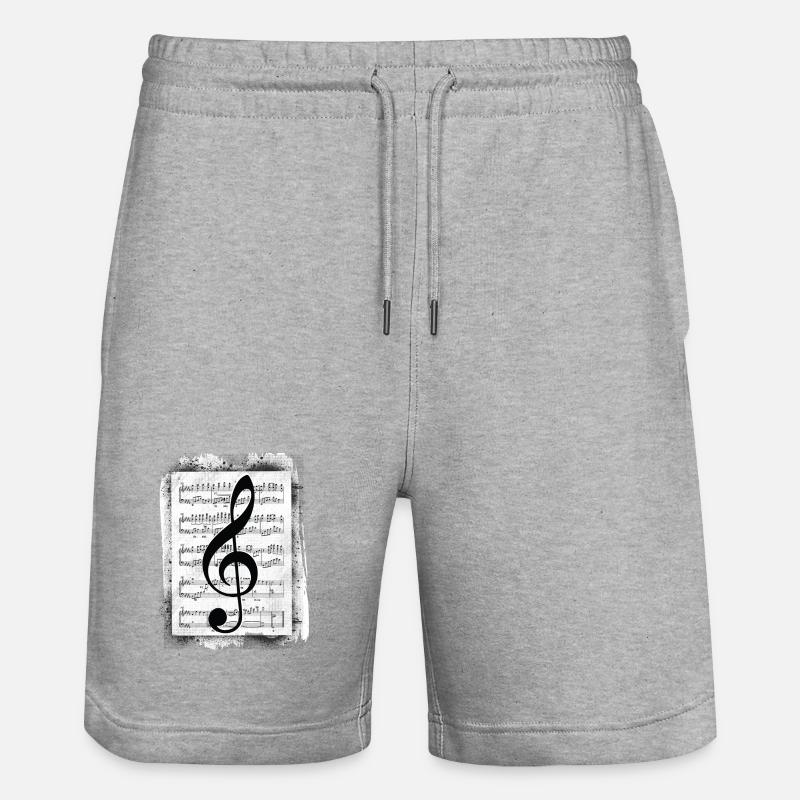 Musique de note de musique - Short de jogging bio TRAINER Stanley/Stella unisexe - gris chiné