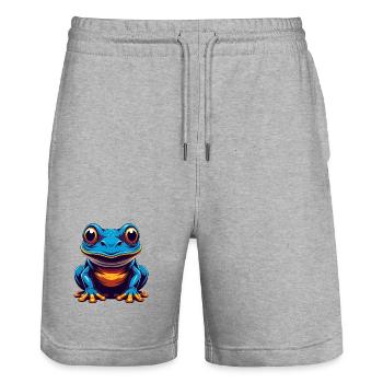 Frog Colorful Kawaii Cartoon Character Clipart - Stanley/Stella Trainer Unisex Organic Jogging Shorts - heather grey - Front - Nik (191cm) & Marisol (170cm)