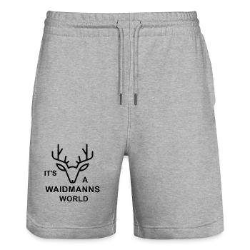 Waidmann, Hirsch, Jagd. Nothing more to say - Stanley/Stella Unisex Bio Joggingshorts Trainer  - Grau meliert - Vorne - Nik (191cm) & Marisol (170cm)