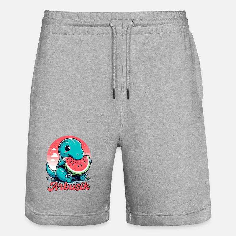 Mignon T-Rex Pastèque Arbusik Cadeau - Short de jogging bio TRAINER Stanley/Stella unisexe - gris chiné